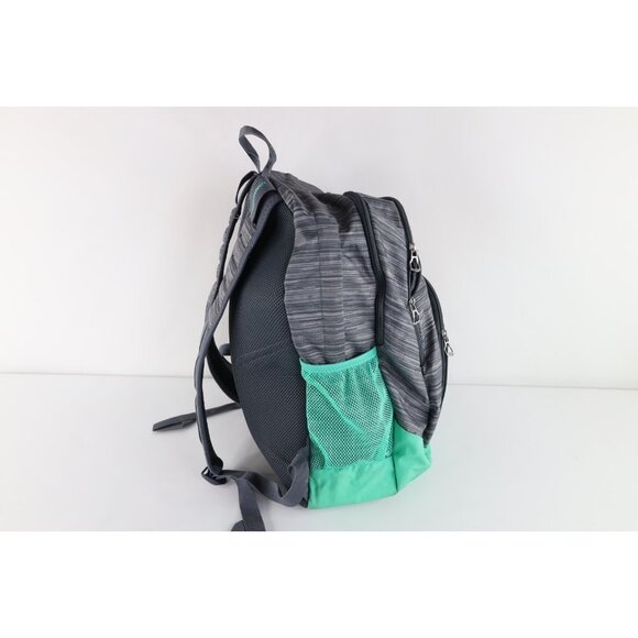 Vintage Adidas Spell Out Striped Loadspring Backpack Book Bag Carry On Gray Teal main image 10